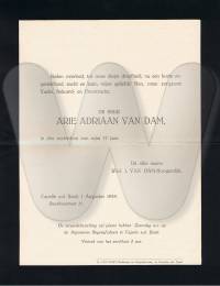 Rouwkaart Arie Adriaan van Dam 1935.jpg